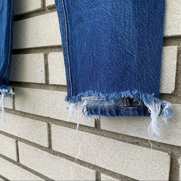 American Eagle 90s Boyfriend Distressed Ripped Destroyed Jeans Blue 00 Short - Picture 12 of 16